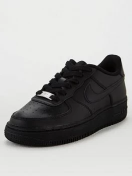 Image of Nike Air Force 1 Junior Trainers - Black, Size 4