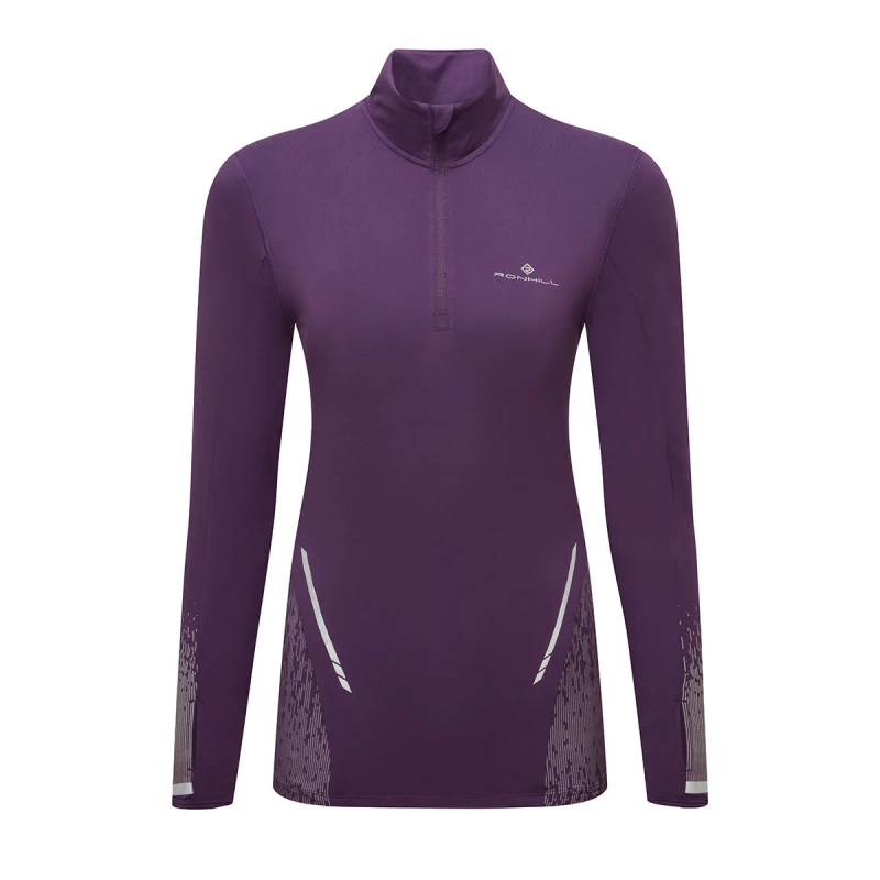 Image of Ronhill Ronhill Tech Reflect 1/2 Zip Womens Damson/Reflect - Purple / M
