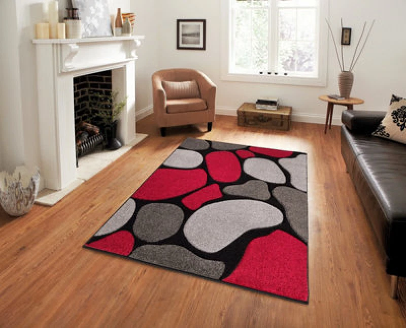 Image of Smart Living Smart Living Modern Hand Carved Multicolour Soft Thick Area Rug - Stone in Black Size: 80cm x 150cm Black 80cm x 150cm Unisex 100000024