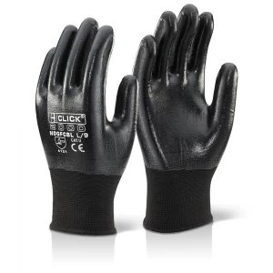 Image of Click2000 Nitrile Coated Polyester Large Gloves Black Ref NDGFCBLL