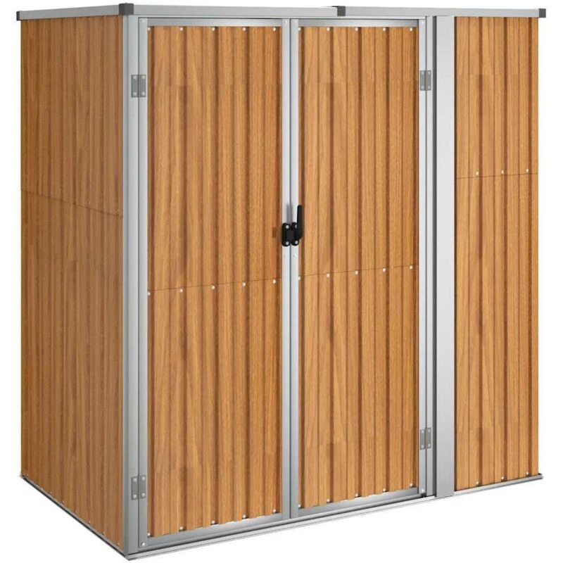 Image of vidaXL Garden Tool Shed Brown 161x89x161cm Galvanised Steel, Brown 316212