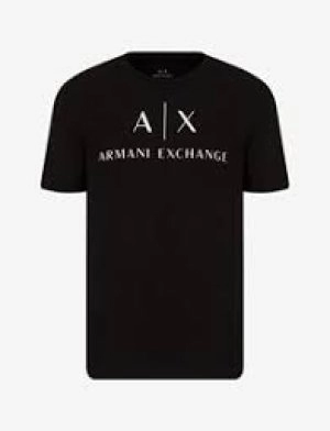 Image of Armani Exchange Neon Logo T-Shirt Black Size L Men