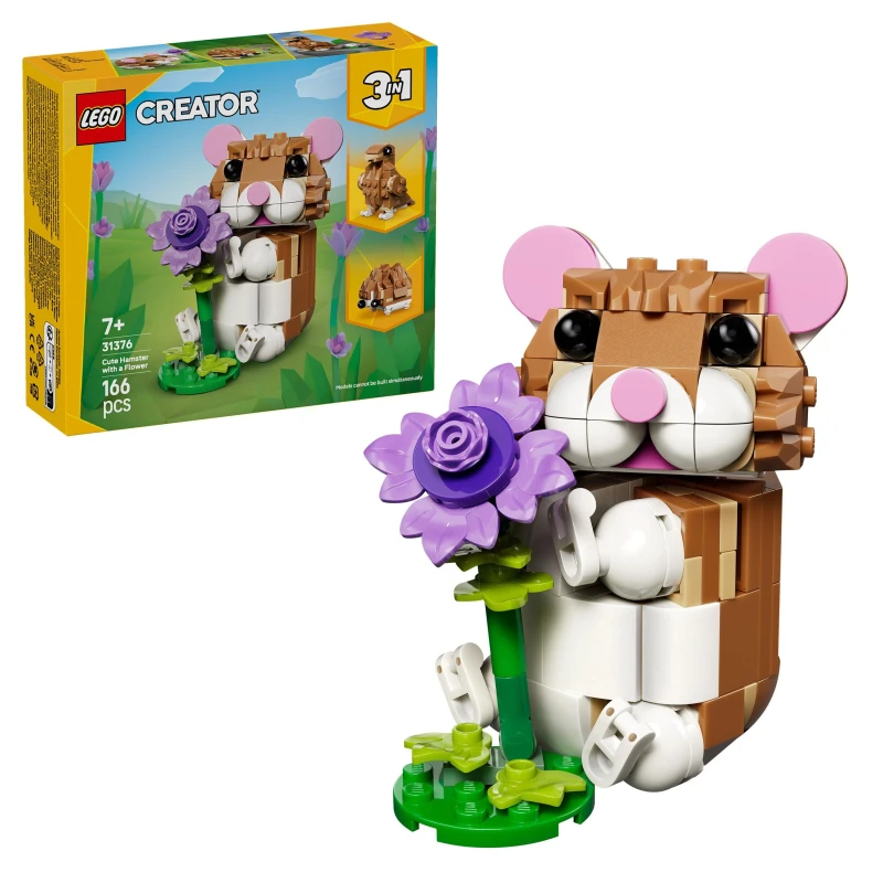 Image of LEGO Creator 3in1 Cute Hamster with a Flower Toy 31376 Hamster unisex One Size