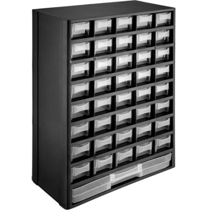 Image of Tectake Storage Bins - 41 Drawers, 1 Large, 40 Medium Compartments, Rack Unit - 1 - Black/white