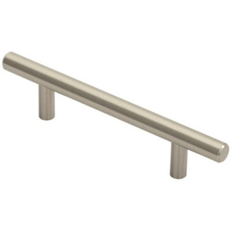 Image of Loops Round T Bar Cabinet Pull Handle 156 x 12mm 96mm Fixing Centres Satin Nickel Metallics unisex