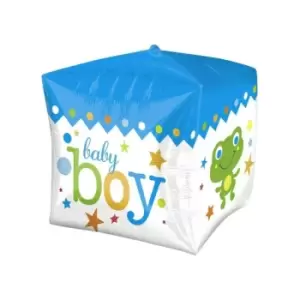 Image of Baby Boy Foil Balloon Cube Shape Party Decoration