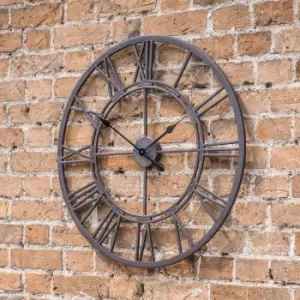 Image of Large Brown Skeleton Outdoor Wall Clock - Vistini