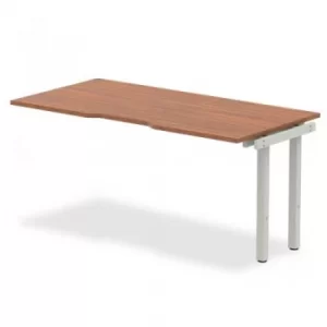Image of Single Ext Kit Silver Frame Bench Desk 1600 Walnut