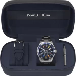 Image of Mens Nautica White Cap Box Set Watch