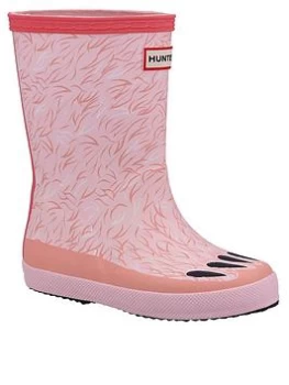 Image of Hunter Original Kids First Classic Polar Bear Wellington Boot - Pink, Size 4 Younger