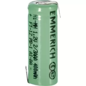 Image of Emmerich 2/3 Micro ZLF Non-standard battery (rechargeable) 2/3 AAA Z solder tab NiMH 1.2 V 400 mAh