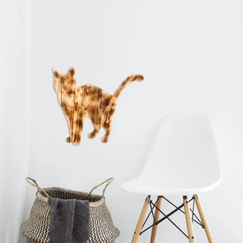 Image of Cat 2 - Walnut Walnut Decorative Wooden Wall Accessory