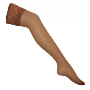 Image of Silky Womens/Ladies Shine Lace Top Hold Ups (1 Pair) (Medium (5ft-5ft8a)) (Navy)