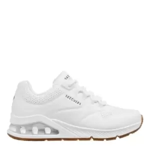 Image of Skechers Monochromatic Duraleather Lace Up F - White