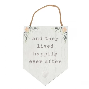 Image of Love Story Wooden Flag Plaque - My Heart