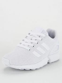 Image of adidas Originals ZX FLUX Childrens Trainers - White, Ftwr White, Size 11