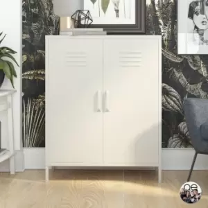 Image of Queer Eye Bradford 2 Door Metal Storage Cabinet Taupe