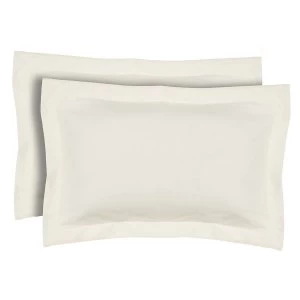 Image of Catherine Lansfield Pair of Non-Iron Oxford Pillowcases - Cream