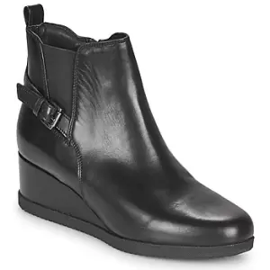 Image of Geox ANYLLA WEDGE womens Low Ankle Boots in Black,2.5