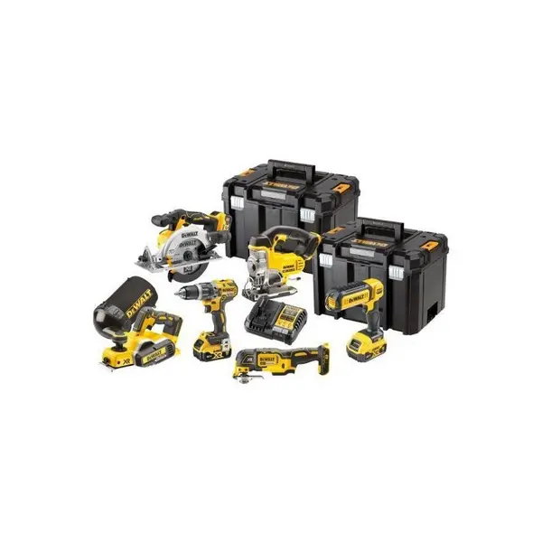Image of DEWALT DCK667P3T 18v XR Cordless Brushless 6 Piece Power Tool Kit DCK667P3T Batteries: 3 x 5ah Li-ion