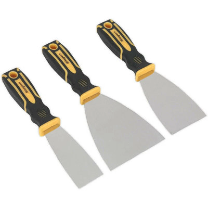Image of Loops 3 PACK Premium General Use Hand Scraper Set - Stainless Steel DIY Scraping Tool Metallics