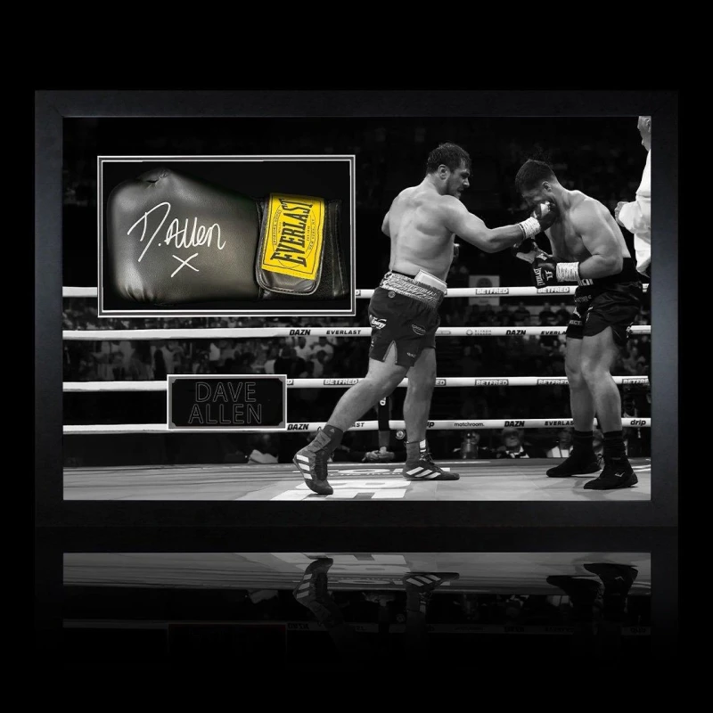 Image of The Fan Cave Dave Allen Signed Black Glove Iconic Frame Black unisex 690mm x 48