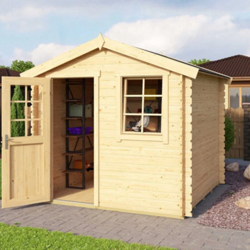 Image of Lasita Maja Lasita Osland Wels 2 Log Cabin - 2.3M X 2.3M - Traditional Apex Style Garden Room