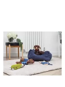 Image of Zoon Navy Tuffearth Recycled Chenille Square Bed - S - Medium