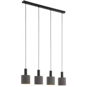 Image of Eglo - Concessa 4 Lamp Straight Bar Pendant Ceiling Light Dark Brown