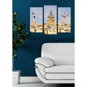 Image of 3PATCSMOR-5 Multicolor Decorative Canvas Wall Clock (3 Pieces)