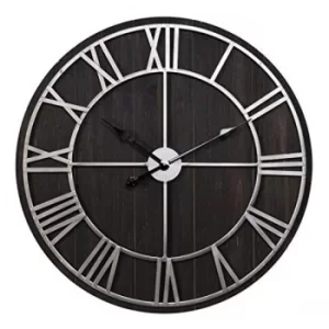 Image of Hometime Metal Dial Wall Clock Roman Numerals 70cm