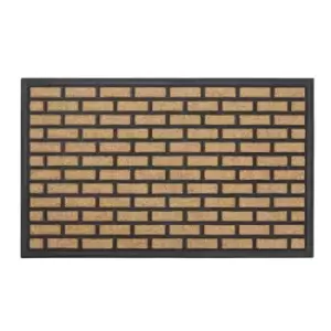 Image of JVL Vienna Heavy Duty Rubber Backed Scraper 45 x 75cm Entrance Door Mat - Bricks