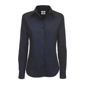 Image of B&C Womens/Ladies Sharp Twill Long Sleeve Shirt (M) (Navy Blue)