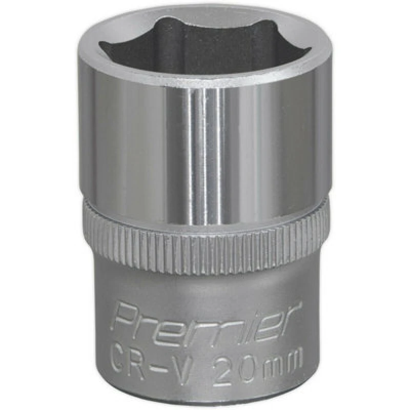 Image of Loops 20mm Steel Drive Socket - 1/2" Square Drive - Chrome Vanadium Wrench Socket Metallics