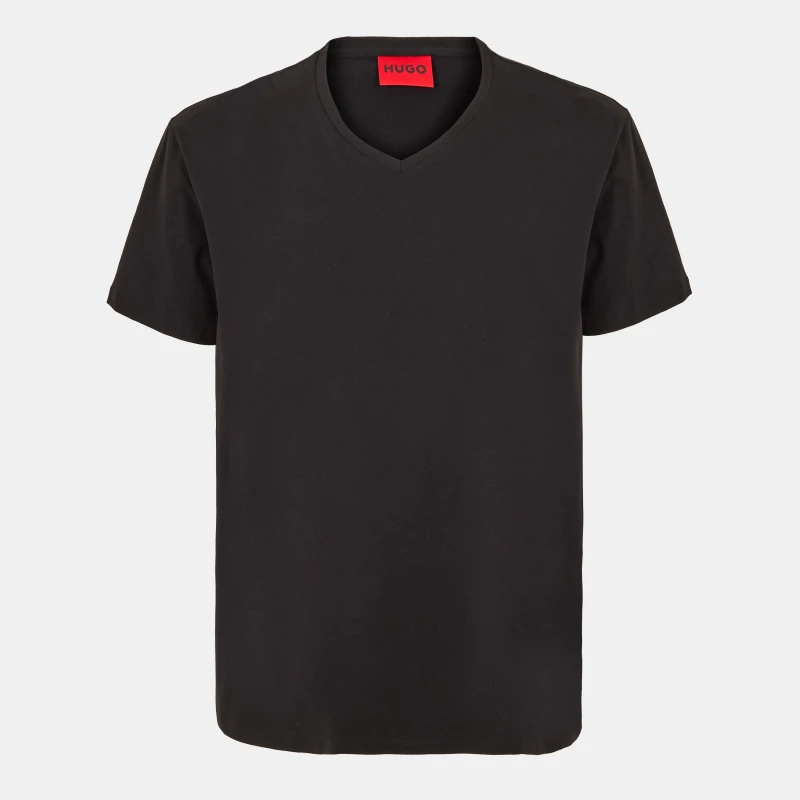 Image of Hugo Short Sleeve V Neck T Shirt Regular Fit T-Shirts S Black 68200603350