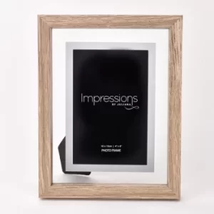 Image of Impressions Oak Finish Wooden Frame Perspex Border 4" x 6"