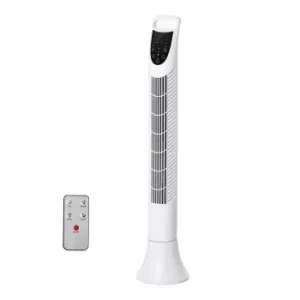 Image of HOMCOM Freestanding Tower Fan, 3 Speed 3 Mode, 7.5h Timer, 70 Degree Oscillation, LED Panel, 5M Remote Controller, White