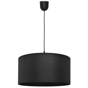 Image of Alba Cylindrical Pendant Ceiling Light Black 40cm