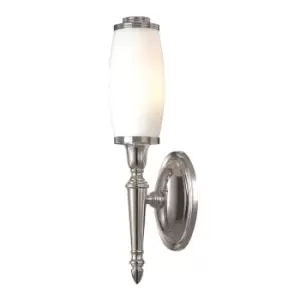 Image of IP44 Wall Light Enclosed Long Glass Shade LED Inc Polished Nickel LED G9 3.5W