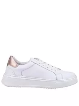 Image of Hush Puppies HUSH PUPPIES CAMILLE LACE CUPSOLE TRAINER - WHITE, White, Size 4, Women