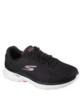 Image of Skechers Go Walk 6 Wide Fit Trainers, Black, Size 4, Women