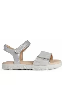 Image of Geox J S.haiti Sandal, White/Silver, Size 11.5 Younger