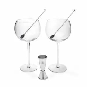 Image of Leopold Vienna Gin & Tonic Set Of 2 Gin Glasses with Stirrers & Jigger
