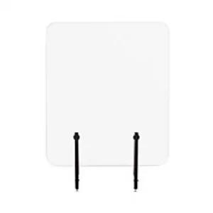 Image of Bi-Office Tabletop Frameless Protective Screen with Clamps 1400 x 900 x 4mm Acrylic Clear