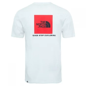 Image of Mens The North Face Red box print short sleeve t shirt White