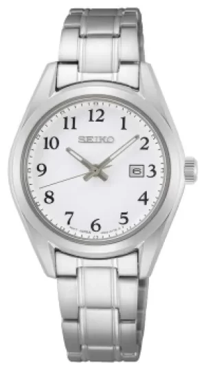 Image of Seiko Womens White Dial Stainless Steel Bracelet SUR465P1 Watch