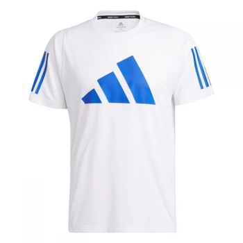 Image of adidas Free Lift 3 Bar T Shirt Mens - White / Bold Blue