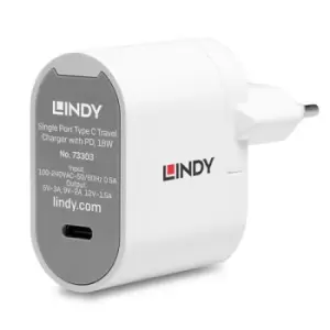 Image of Lindy Single Port USB Type C Travel Charger with PD 18W
