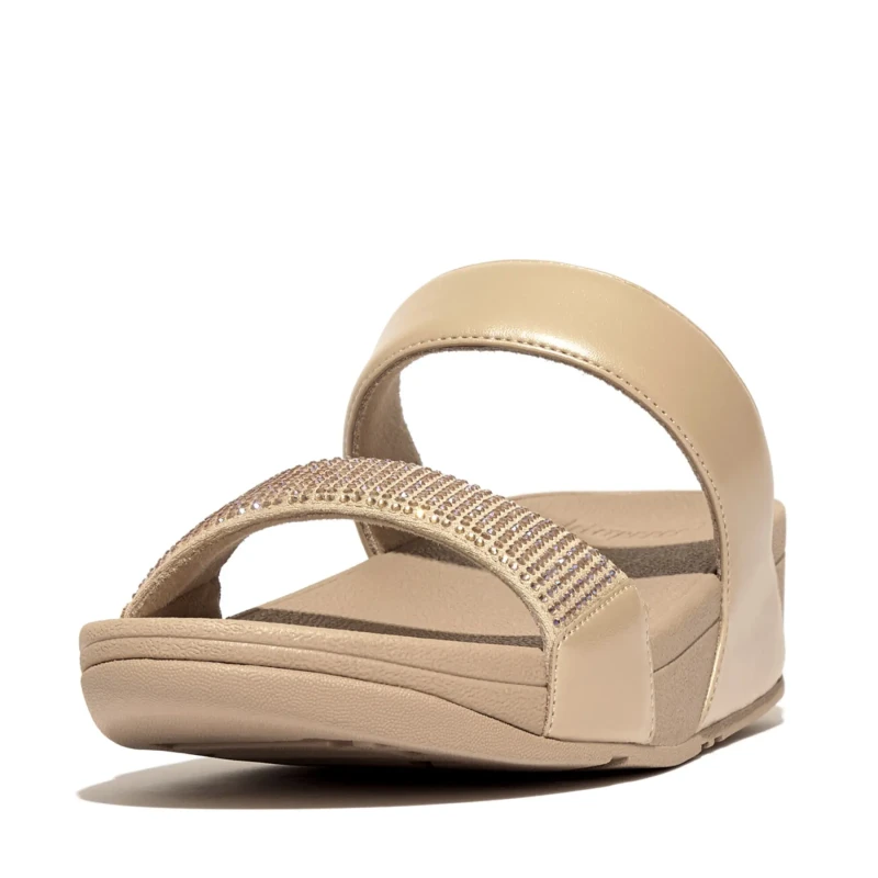Image of FitFlop Wedge mules For Her FitFlop Lulu Slide Beige Female 36