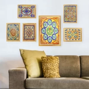 Image of SET_098 Multicolor Decorative Framed Painting (6 Pieces)